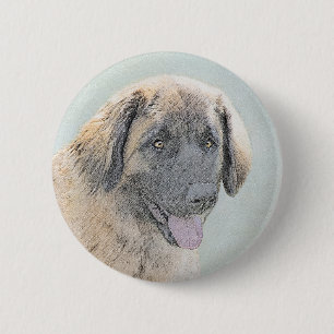 Leonberger Painting - Cute Original Hund Art Knapp