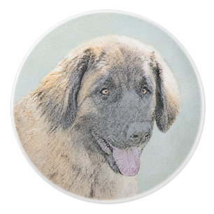 Leonberger Painting - Cute Original Hund Art Knopp