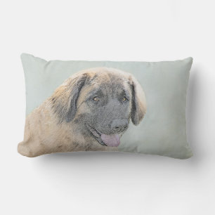 Leonberger Painting - Cute Original Hund Art Lumbarkudde