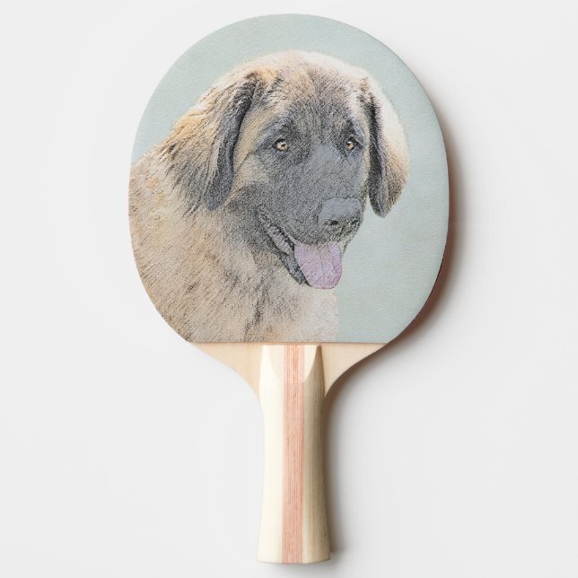 Leonberger Painting - Cute Original Hund Art Pingisracket (Framsidan)