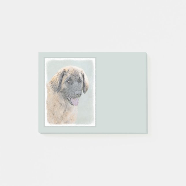 Leonberger Painting - Cute Original Hund Art Post-it Block (Framsida)