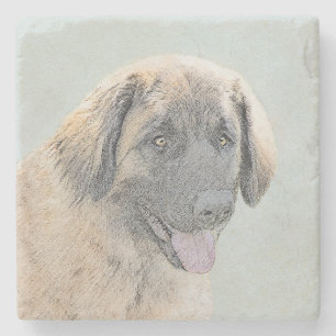 Leonberger Painting - Cute Original Hund Art Stenunderlägg