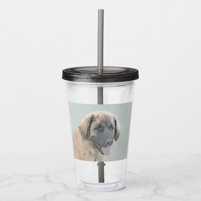 Leonberger Painting - Cute Original Hund Art Take Away Mugg (Framsida)