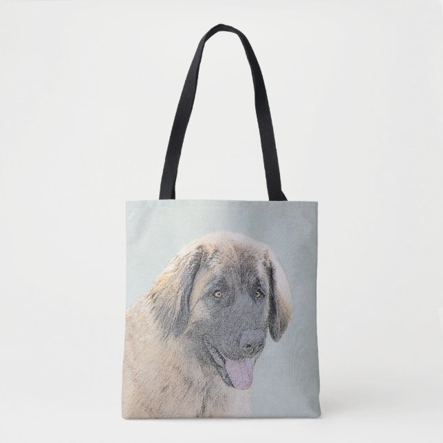 Leonberger Painting - Cute Original Hund Art Tygkasse (Framsida)