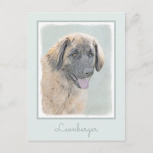 Leonberger Painting - Cute Original Hund Art Vykort