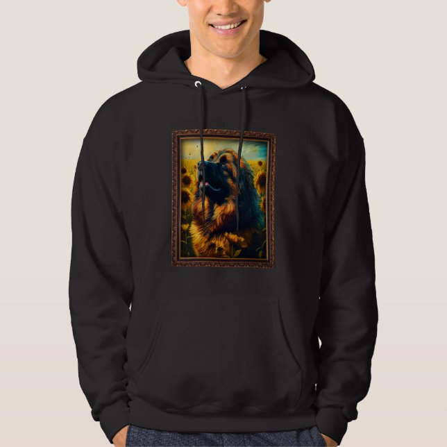 Leonberger Painting Sunflower Flower Mom Women Flo Hoodie (Framsida)