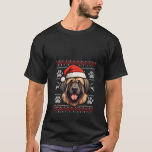 Leonberger Santa Hat jul Rolig hund Mamma Pappa V T Shirt