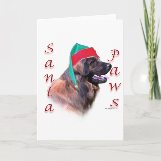 Leonberger Santa tassar Helgkort (Framsida)