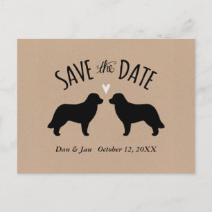 Leonberger Silhuetter Bröllop Save the Date Meddelande Vykort