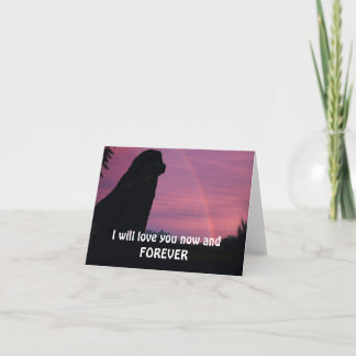 Leonberger som väntar på regnbågen, överbryggar kort