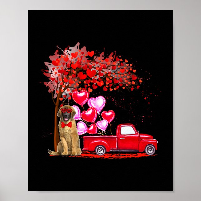 Leonberger Sunglasses Hearts Träd Pickupare Lastbi Poster (Framsidan)