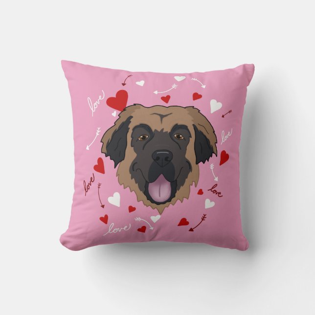 Leonberger Valentines day Kudde (Framsida)