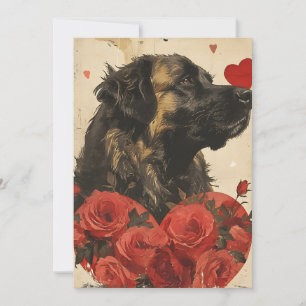 Leonberger Vintage Alla hjärtans dag Julkort