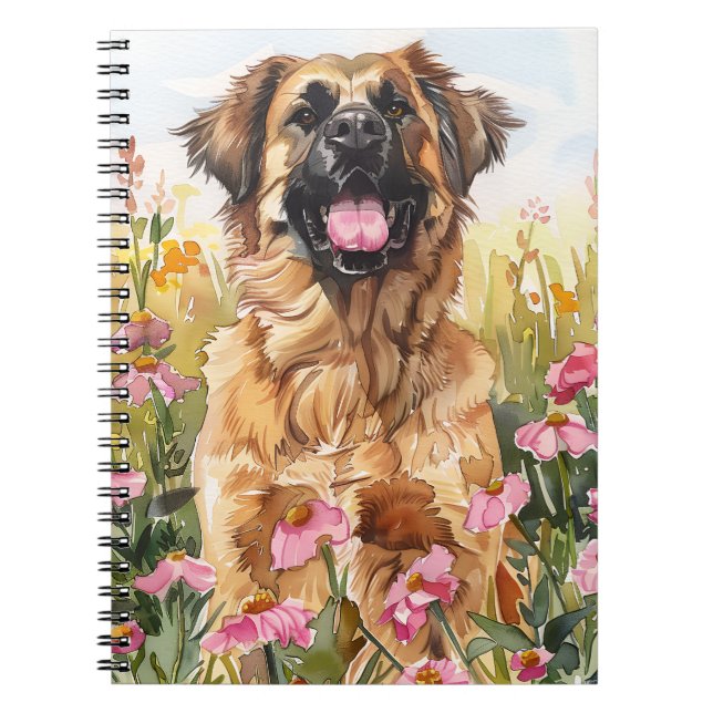 Leonberger Watercolor Journal Anteckningsbok (Framsidan)
