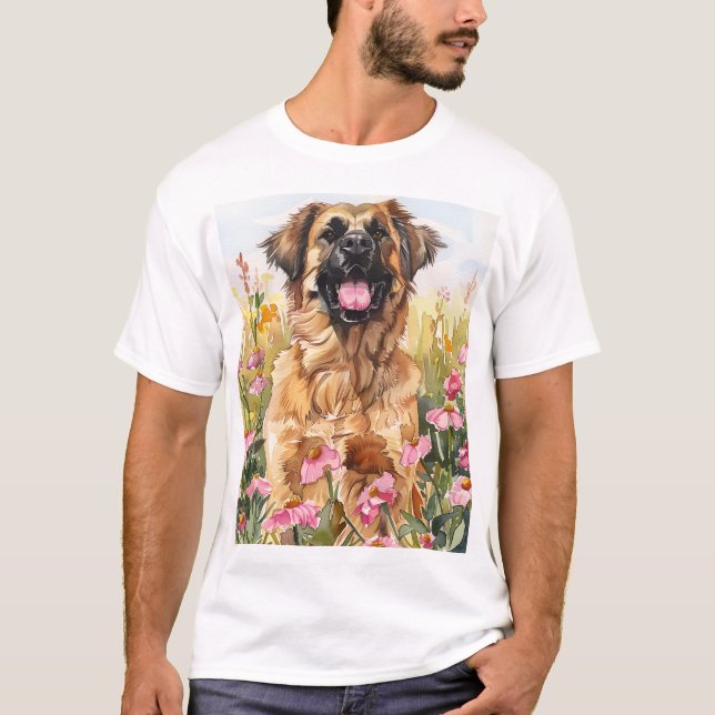 Leonberger Watercolor Men's T-Shirt (Framsida)