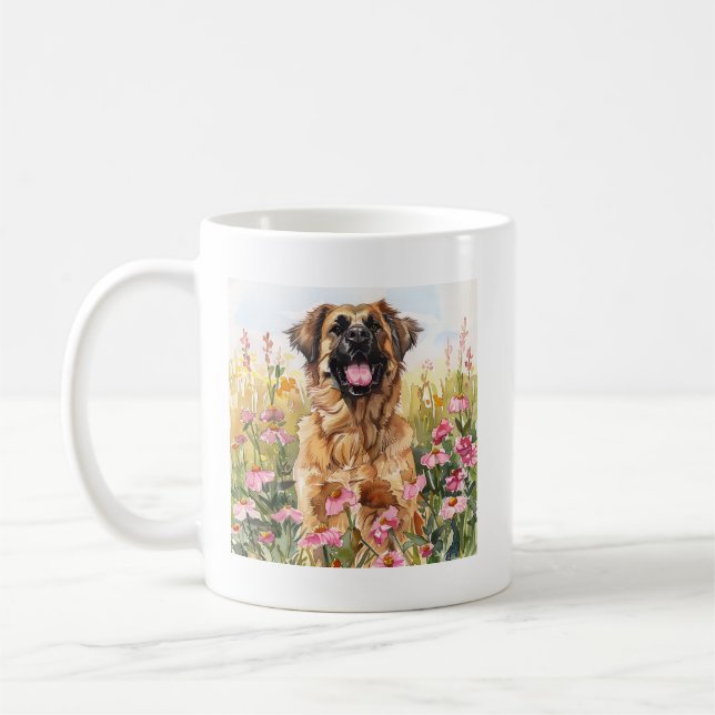 Leonberger Watercolor-mugg Kaffemugg (Vänster)