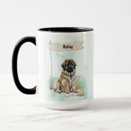 Leonberger Watercolor Personalized Dog Mugg