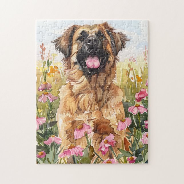 Leonberger Watercolor Puzzle Pussel (Vertikal)