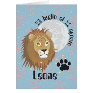 Leone 23 luglio al 22 agosto Biglietti d'auguri Hälsningskort