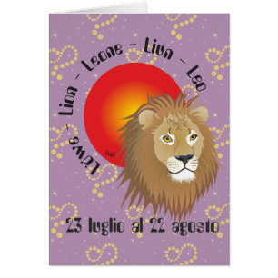 Leone 23 luglio al 22 agosto Biglietti d'auguri Hälsningskort