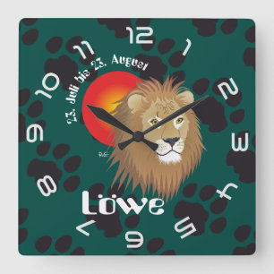 Leone 23 luglio al 22 agosto Orologio Fyrkantig Klocka