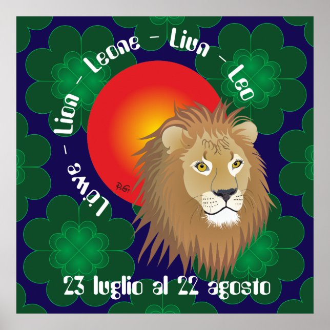 Leone 23 luglio al 22 agosto Poster (Framsidan)