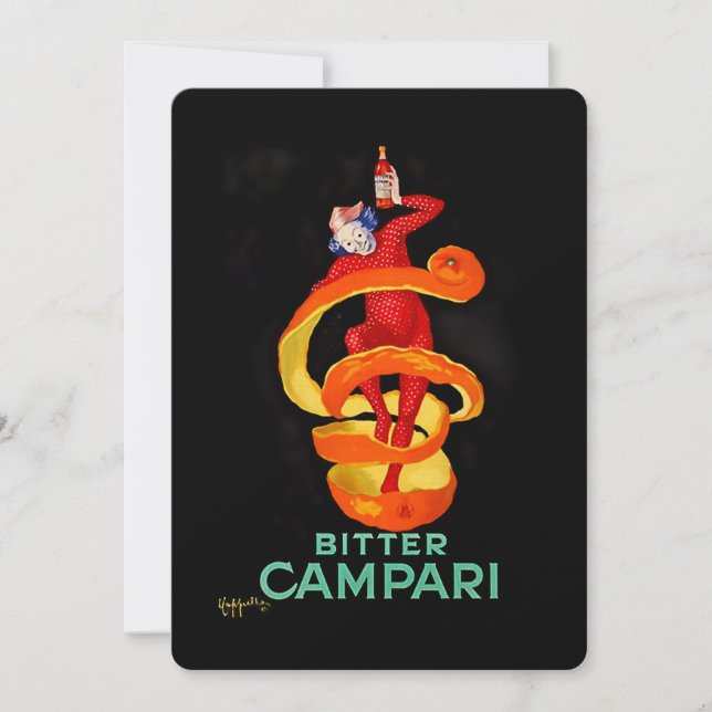 Leonetto Cappiello Bitter Orange Likör Affisch Inbjudningar (Framsida)