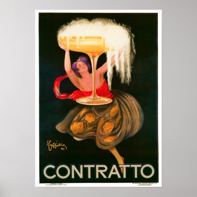 Leonetto Cappiello Contratto Liquor Advertisement Poster (Framsidan)