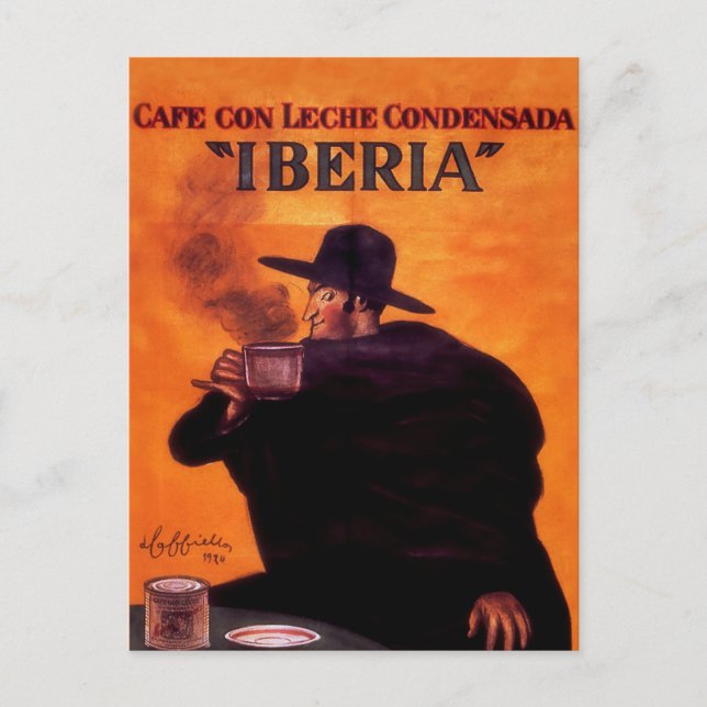 Leonetto Cappiello Iberia Coffee Advertising Vykort (Framsida)