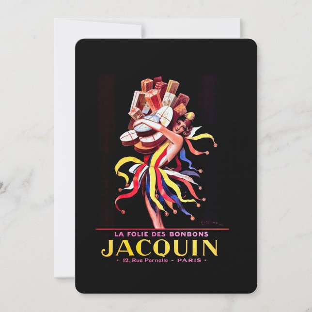 Leonetto Cappiello Jacquin Bonbon-reklam Inbjudningar (Framsida)