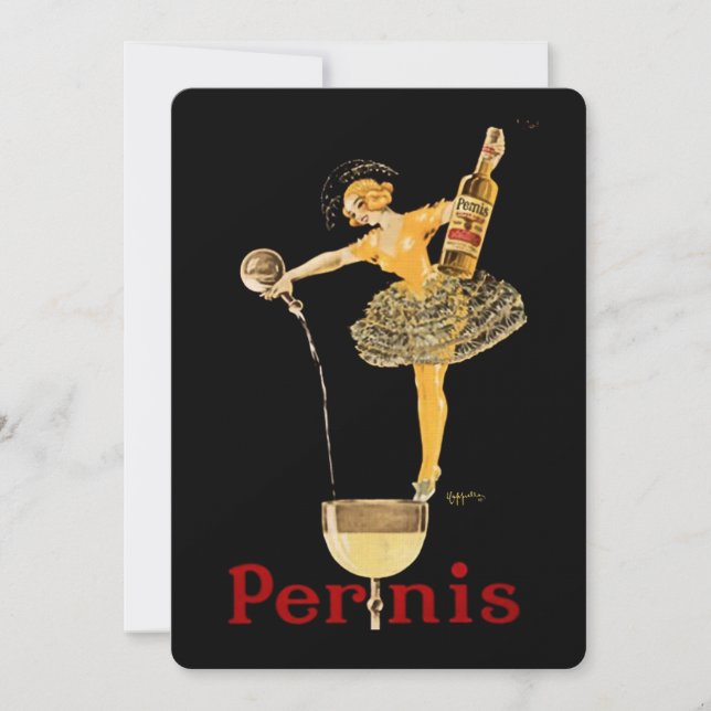Leonetto Cappiello Pernis Vin Reklamaffisch Inbjudningar (Framsida)