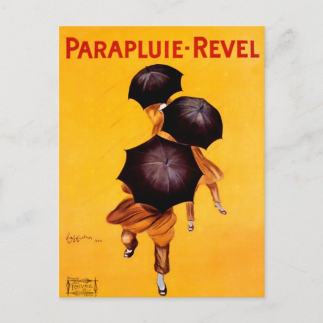 Leonetto Cappiello Revel Umbrella Advertising Vykort (Framsida)