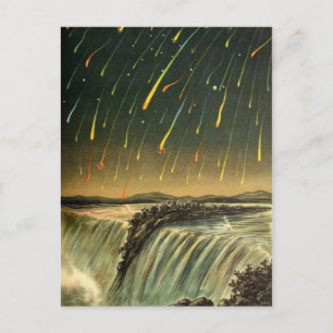 Leonid Meteor Storm Painting från 1883 Vykort