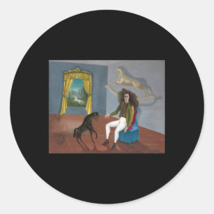 Leonora Carrington Self-Porträtt Berömd Surrealist Runt Klistermärke