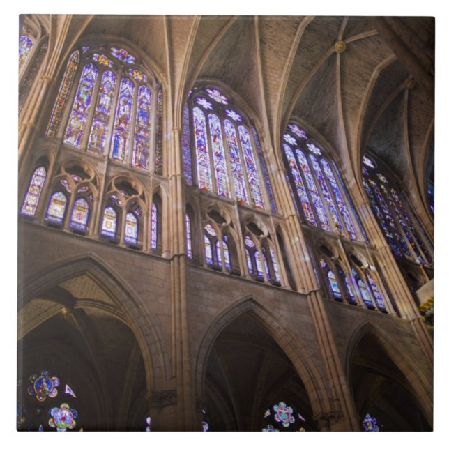 Leons katedral, invändiga glasmålningar kakelplatta (Framsidan)