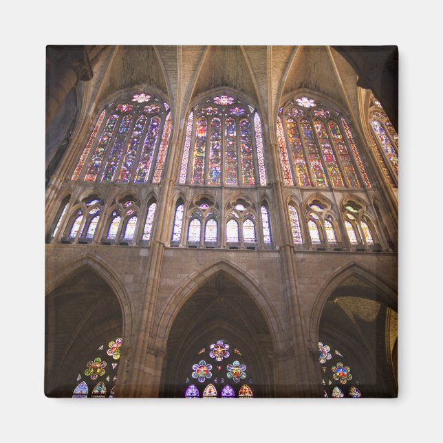 Leons katedral, invändiga glasmålningar magnet (Framsidan)