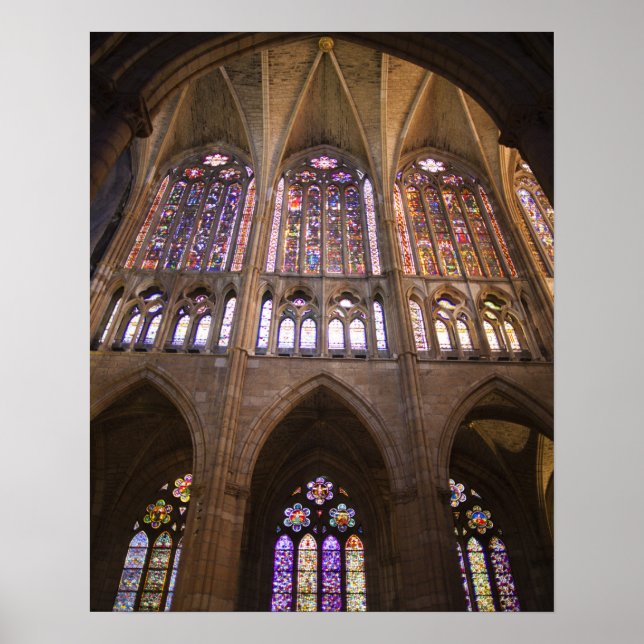 Leons katedral, invändiga glasmålningar poster (Framsidan)