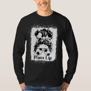 Leopar Womens Messy Bun Soccer Mamma Ball Gl T Shirt