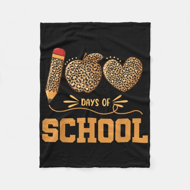 Leopard 100 dagar i skolan 100 dagar Lärare Pupi Fleecefilt (Framsidan)
