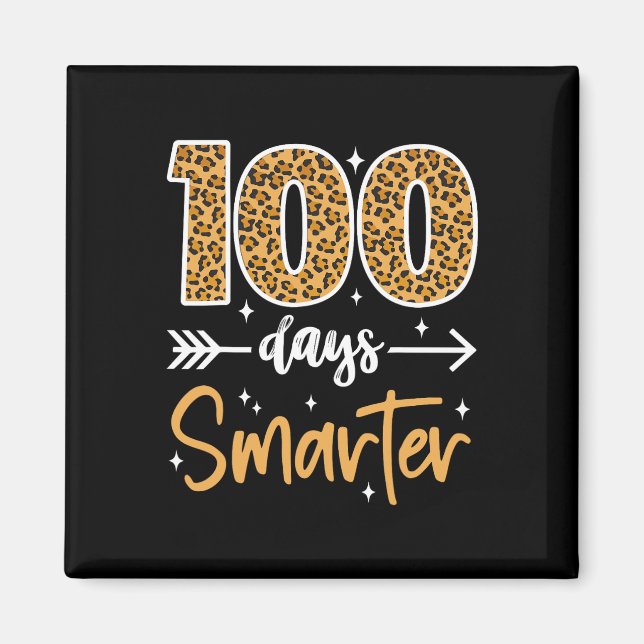 Leopard 100-dagarsdag för skollärarbarn 100 dagar magnet (Framsidan)