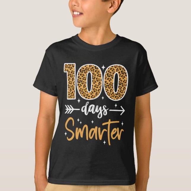 Leopard 100-dagarsdag för skollärarbarn 100 dagar t shirt (Framsida)