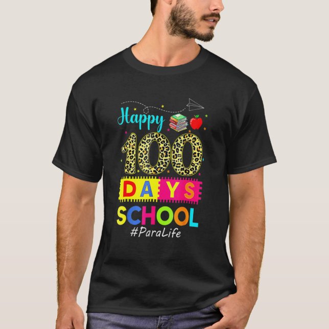 Leopard 100th Day Of School Para Life 100 Days Sma T Shirt (Framsida)