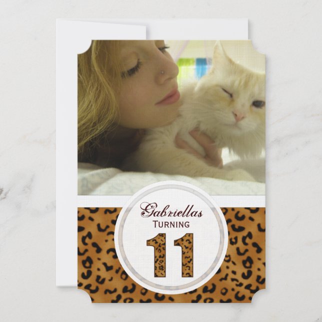 Leopard 11:e födelsedagen: Bild:Partiinbjudan Inbjudningar (Framsida)