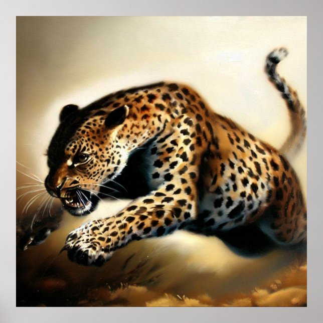 Leopard (12) Vild katt Poster (Framsidan)