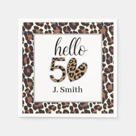 Leopard 50:e födelsedagen pappersservett