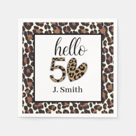 Leopard 50:e födelsedagen pappersservett