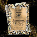 Leopard 50:e Födelsedagsfest inbjudan<br><div class="desc">Elegantens leopard är övertäckt med faux-folie från guld och dina födelsedagsfester i chic med ett brev för ÅRSfödelsedag. SAMORDNA objekt som finns i vår butik.</div>