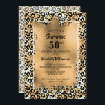 Leopard 50:e Födelsedagsfesten Inbjudningar<br><div class="desc">Elegantens leopard är övertäckt med faux-folie från guld och dina födelsedagsfester i chic med ett brev för ÅRSfödelsedag. SAMORDNA objekt som finns i vår butik.</div>
