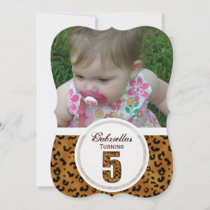 Leopard 5:e födelsedagen: Bild:Partiinbjudan Inbjudningar