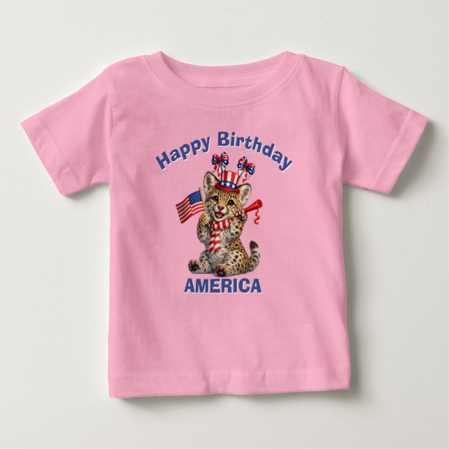 Leopard (5q) Patriotic Kid T-Shirt (Framsida)